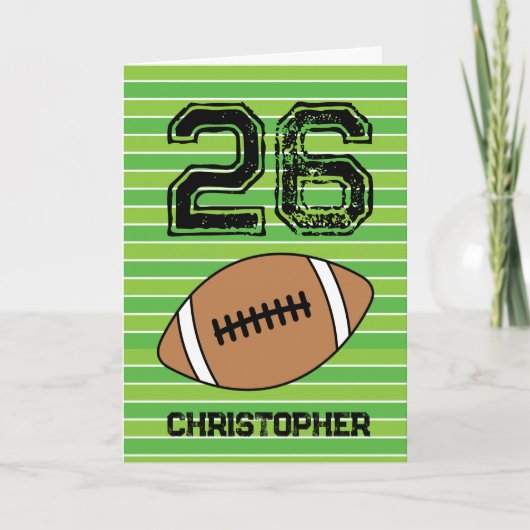 Carte d'anniversaire du football vert 26e (Devant)