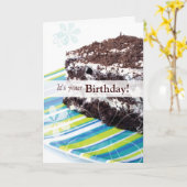 Carte d'anniversaire du gâteau au chocolat (Fleur jaune)