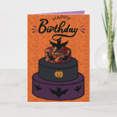 Carte d'anniversaire du gâteau d'Halloween (Devant)