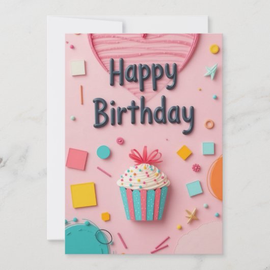 Carte d'anniversaire du gâteau sucré (Devant)