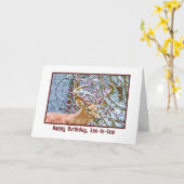 Carte d'anniversaire du gendre avec cerf (Fleur jaune)