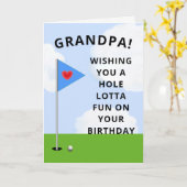 Carte d'anniversaire du golf de Grandpa (Fleur jaune)