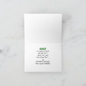 Carte d'anniversaire du golfeur (Intérieur)