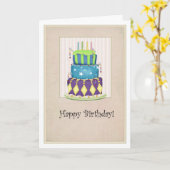 Carte d'anniversaire du Grand Cake (Fleur jaune)