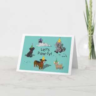 Carte d'anniversaire du groupe de chiens de pawty