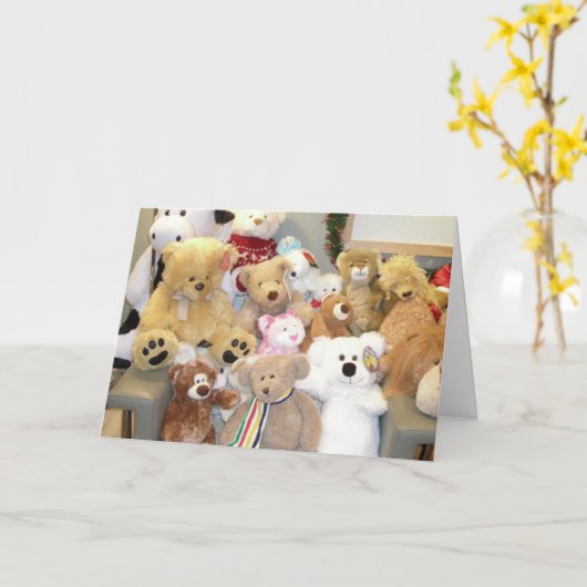 CARTE D'ANNIVERSAIRE DU GROUPE TEDDIES (Fleur jaune)