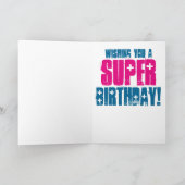 Carte d'anniversaire du héros du livre de bande de (Intérieur)