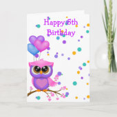 Carte d'anniversaire du hibou (Devant)