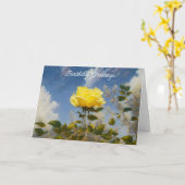 Carte d'anniversaire du Jardin bleu rose jaune (Fleur jaune)