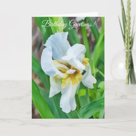 Carte d'anniversaire du Jardin d'art Flower Iris B (Devant)