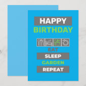 Carte d'anniversaire du jardinier - Mangez le somm (Devant / Derrière)