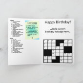 Carte d'anniversaire du jeu de mots croisés PERSON (Intérieur)