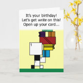 Carte d'anniversaire du jeu de mots croisés PERSON (Fleur jaune)