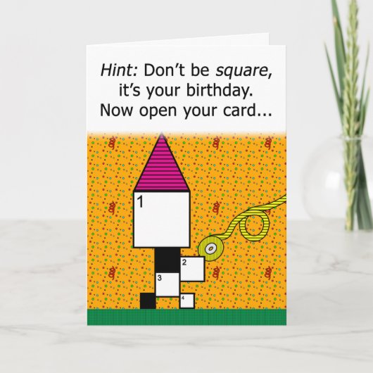 Carte d'anniversaire du jeu de mots croisés PERSON (Devant)