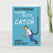 Carte d'anniversaire du jeu de pêche du copain (Devant)