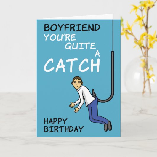 Carte d'anniversaire du jeu de pêche du copain (Fleur jaune)