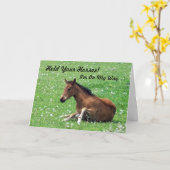Carte d'anniversaire du Jeune Cheval (Fleur jaune)