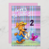 Carte d'anniversaire du joli dessin (Devant / Derrière)