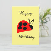 Carte d'anniversaire du joli Red Ladybug (Debout devant)