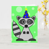 Carte d'anniversaire du jote Cartoon Raccoon (Fleur jaune)