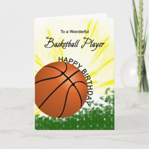 Carte d'anniversaire du joueur de basket-ball