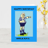 CARTE D'ANNIVERSAIRE DU JOUEUR DE RUGBY (Fleur jaune)