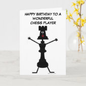 Carte d'anniversaire du joueur d'échecs (Fleur jaune)