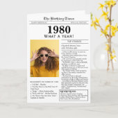 Carte d'anniversaire du journal 1980 (Fleur jaune)