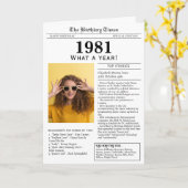 Carte d'anniversaire du journal 1981 (Fleur jaune)