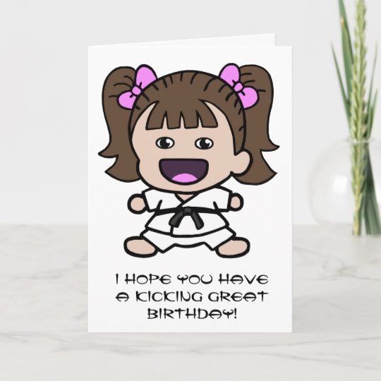 Carte D Anniversaire Du Karate De La Fille Zazzle Be