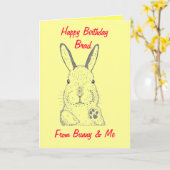Carte d'anniversaire du lapin (Fleur jaune)