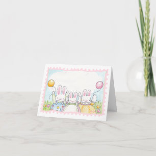 Carte d'anniversaire du lapin de ballon