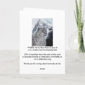 Carte d'anniversaire du léopard des neiges Espèces (Dos)