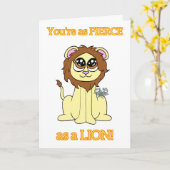 Carte d'anniversaire du lion (Fleur jaune)