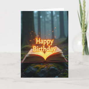 Carte d'anniversaire du livre magique