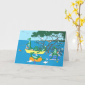 Carte d'anniversaire du marais aux alligators (Fleur jaune)