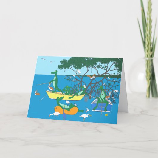 Carte d'anniversaire du marais aux alligators (Devant)