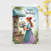 Carte d'anniversaire du Marché Floral (Fleur jaune)