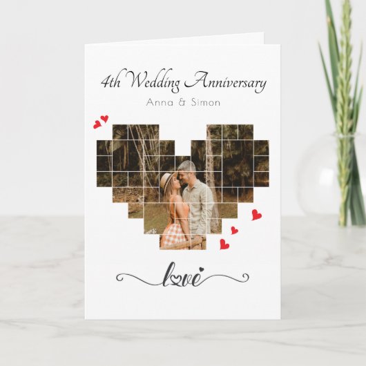 Carte d'anniversaire du Mariage de Collage de phot (Devant)