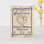 Carte d'anniversaire du mariage de diamant (Fleur jaune)