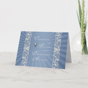Carte d'anniversaire du Mariage Diamond bleu
