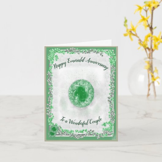 Carte d'anniversaire du Mariage Emerald (Fleur jaune)