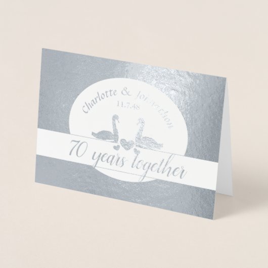Carte d'anniversaire du mariage en platine 70e cou (Devant)