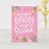 Carte d'anniversaire du meilleur ami (Fleur jaune)