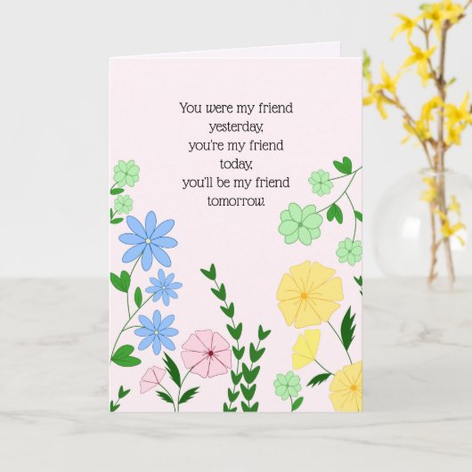 Carte d'anniversaire du meilleur ami (Fleur jaune)