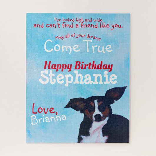 Carte d'anniversaire du mignon chien Puzzle (Vertical)