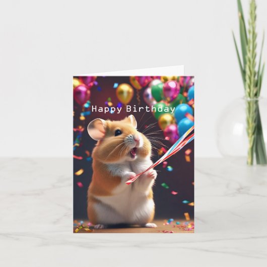 Carte d'anniversaire du mignon Hamster (Devant)