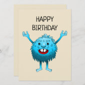 Carte d'anniversaire du mignon Monster (Devant / Derrière)