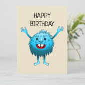 Carte d'anniversaire du mignon Monster (Debout devant)