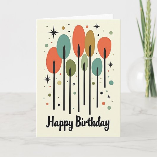 Carte d'anniversaire du milieu du siècle (Devant)